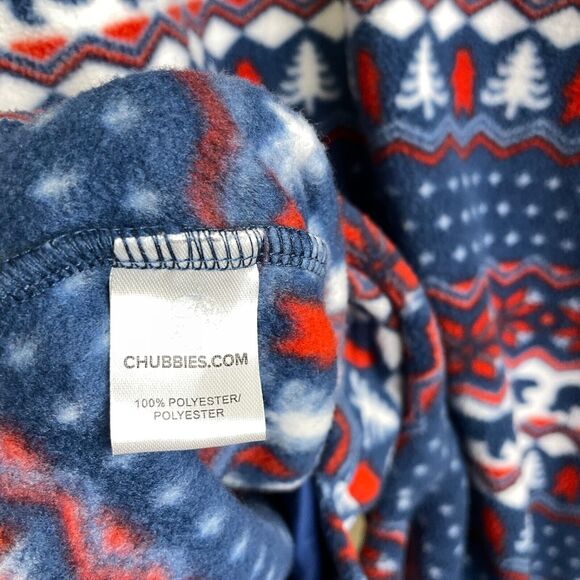 Chubbies Mens The Woodland Chubbsie 2.0 Romper Fleece Blue Zip Hooded Medium EUC - Picture 9 of 9